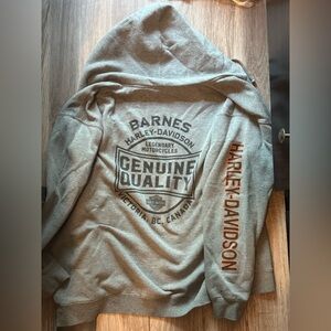 Harley-Davidson Barnes Victoria BC Grey Full-Zip Hoodie 2XL zipper broken